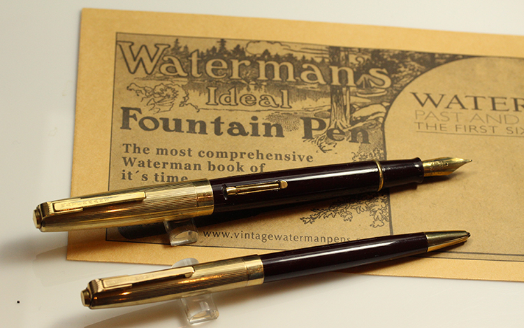 Vintage Waterman Pen And Pencil Made In Usa Cap And Trim 14k Etra Fine Nib