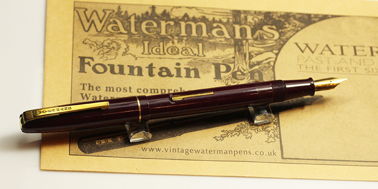 Vintage Waterman Burgundy Pen Made In Enland W2b Nib N1103 Vintage