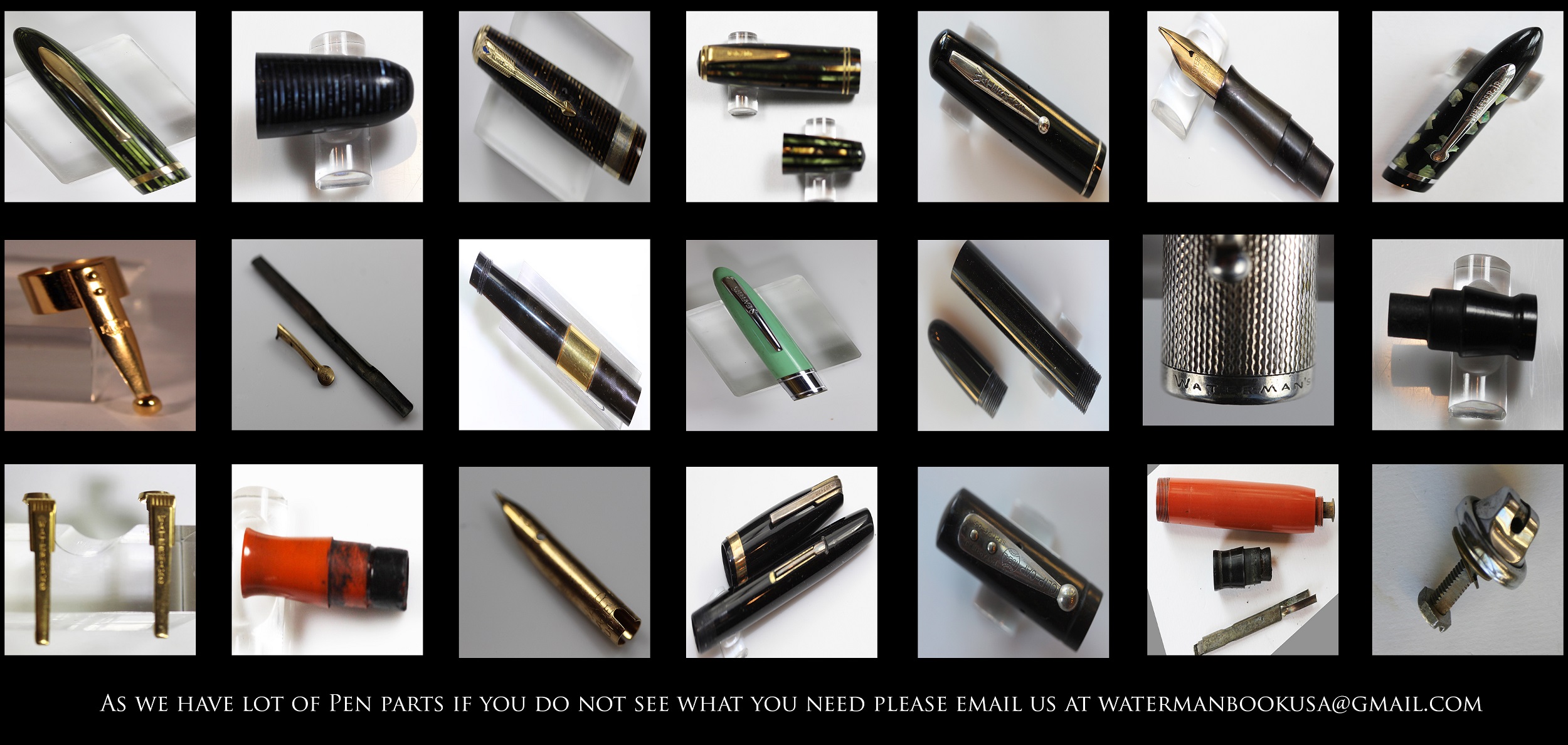 Vintage Waterman Pens Fountain Pens Ink Bottles Pen Parts For
